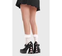 Lamoda Women's Love Sick Black Patent Pink Heart Platform Heels Bold Statement Shoes | Size: 7 Lamoda Multicolor 7