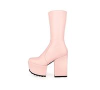 LAMODA Women's Magnolia Mid Calf Boot, Pink Pu, 5 UK