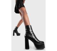 Lamoda Women's Making Moves Black PU Platform Ankle Boots, Bold Stylish Heel | Size: 8 Lamoda Black 8