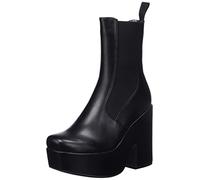 LAMODA Women's Old Pics Ankle Boot, Black PU, 3.5 UK