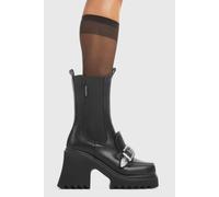Lamoda Women's Outlander Bold Black PU Platform Creeper Boots Stylish Streetwear | Size: 7 Lamoda Black 7