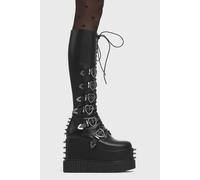 Lamoda Women's Overkill Black PU Chunky Platform Knee High Boots Gothic Festival | Size: 9 Lamoda Black 9