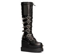 LAMODA Women's Overkill Knee High Boot, Black Pu, 3 UK