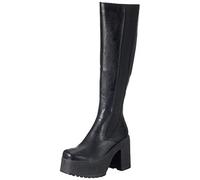 LAMODA Women's Peace and Quiet Knee high Boot, Black PU, 6 UK