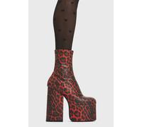 Lamoda Complaints Platform Ankle Boots Red LEO Stretch PU, Fierce Platform Boots - Red - UK 9