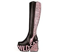 LAMODA Women's Ride the Wave Knee High Boot, Black Pu, 5 UK