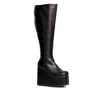 LAMODA Women's Right Hand Knee high Boot, Black PU, 6 UK