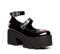 LAMODA Women's Rosey Love Mary Jane, Black Patent Pink, 4 UK