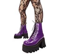 LAMODA Women's Run to You Ankle Boot, Purple Pu, 6 UK
