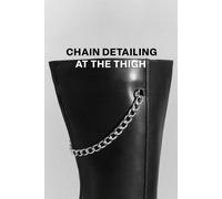 Lamoda Women's Scream Wide Calf Thigh High Platform Boots Black PU Gothic Punk | Size: 4 Lamoda Black 4