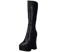 LAMODA Women's Sketchy Mid Calf Boot, Black PU, 5 UK