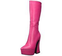 LAMODA Women's Sketchy Mid Calf Boot, Fuchsia Pu, 6 UK