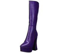LAMODA Women's Sketchy Mid Calf Boot, Purple Pu, 6.5 UK