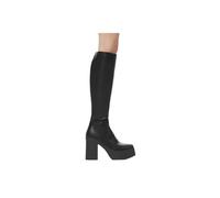 Lamoda Women's Slick Nicks Black PU, Platform Knee High Boots Chunky Heel | Size: 3 Lamoda Black 3