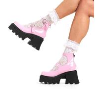 LAMODA - Women's Slow Jamz Chunky Platform Ankle Boots in UK5