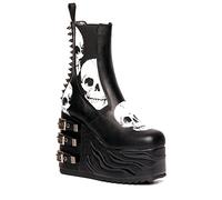 LAMODA Women's Storms Mid Calf Boot, Black Skull, 4 UK