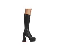 Lamoda Women's Sweet Talker Black Stretch Stylish Platform Knee High Boots | Size: 8 Lamoda Black 8