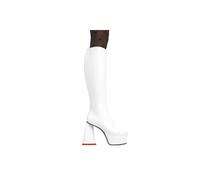 Lamoda Women's Sweet Talker White Platform Knee High Boots Round Toe Chic Tall | Size: 7 Lamoda White 7