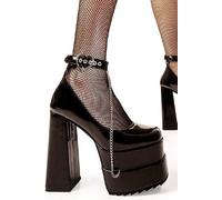 Lamoda Women's Sweetheart Black Patent Platform Heels Romantic Statement Shoes | Size: 4 Lamoda Black 4