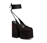 LAMODA Women's Tainted Love Super Court Shoe, Black Suede, 4 UK