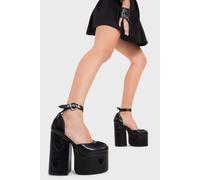 Lamoda Women's Translate Love Black PU Platform Heels Elegant Summer Footwear | Size: 5 Lamoda Black 5