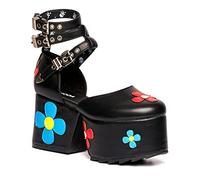 LAMODA Women's Trophy Mid calf boot, Black Multi Flower, 6.5 UK