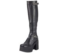 LAMODA Women's Ultramarine Knee high Boot, Black PU, 4 UK