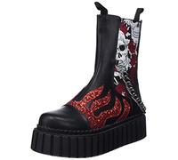 LAMODA Women's Unforgiving Ankle Boot, Black PU Flame, 6.5 UK