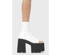 Lamoda Women's Unstoppable White PU Chunky Platform Ankle Boots Trendy Fashion Shoes | Size: 5 Lamoda White 5