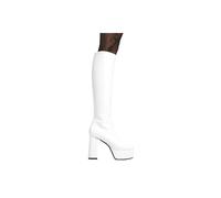 Lamoda Women's Whatta Showdown Platform Knee High Boots White PU Chunky | Size: 7 Lamoda White 7