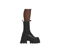 Lamoda Wipe Out Chunky Platform Ankle Boots - Black PU Gothic Grunge Style, Retro Alternative Fashion with Thick Sole & Block Heel for Women - Size UK 7