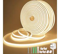 Lamomo COB LED Strip Light 20M, Outdoor Waterproof Natural White Neon Rope | 4000K, IP65, Flexible Silicone, Cuttable for Bedroom, Garage, Yard, Patio, Garden, Holiday Decor, 220V, CRI90+, 9.2mm Width