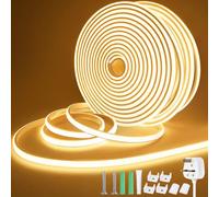 Lamomo COB LED Strip Light 20M, Outdoor Waterproof Warm White Neon Rope | 3000K, IP65, Flexible Silicone, Cuttable for Bedroom, Garage, Yard, Patio, Garden, Holiday Decor, 220V, CRI90+, 9.2mm Width
