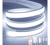 Lamomo COB LED Strip Light 5M, White Dimmable Neon Rope with Remote