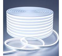 Lamomo Neon LED Strip Light 5m, 12V Dimmable White LED Lights, 6000K Waterproof Silicone Flexible LED Strips for Bedroom Indoor Decoration (Power Adapter Included)