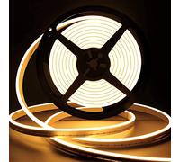 Lamomo Neon LED Strip Light 5M, Dimmable Warm White Bedroom Rope | 3000K, IP65 Waterproof, Flexible Silicone, DIY Cuttable for Cabinet,Mirror,Kitchen,Indoor,Outdoor,Holiday Decor, 12V, 12*6mm