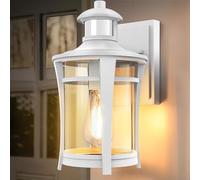Lamomo Outdoor Motion Sensor Wall Light,Dusk Til Dawn Lamp with Bulb,White