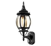Lamomo Outdoor Wall Lights,Large Motion Sensor Outside Lights Mains Powered,Waterproof Aluminum Security Light Sensor Lantern Black Anti-Rust Outside Sconce for Garden Doorway