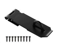 Lamondre 5 Inch Stainless Steel Door Padlock Hasp, Heavy Duty Security Hasp and Staple with Screws, Door Clasp Gate Lock Latch for Shed Door Window Cabinet Pet Cage, Black