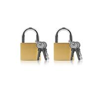 Lamondre Padlock 2 Pack, Small Padlocks with Keys, Mini Padlock for Gym Locker, Travel Bags, Cabinets - 32mm