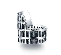 Lamoony Charm 925 Sterling Silver Roman Colosseum Taj Mahal Building Art Charm for Pandora Charm Bracelet