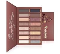 Lamora AuNaturel Eyeshadow Palette - 16 Soft Nude Shimmer & Matte Shades | Eye Makeup Palette, Highly Pigmented Cream Powder, Natural Rose Gold Bronze Pastel Red Pink Purple Violet Vegan Colors, Gift