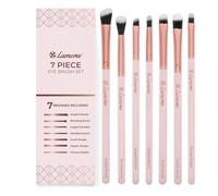 Lamora Eyeshadow Brush Set - Precision Eyeshadow Brushes For Blending Defining Smudging Shading Powdered and Liquid Eye Make-Up - 7 Pro Eye Makeup Brushes With Vegan Bristles