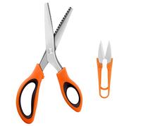Lamoutor Pinking Shears Professional Zig Zag Cut Scissors with Scalloped Edges Scissors for Dressmaking, Sewing and Arts
