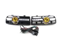 Lamp Assembly 1 Pair Car Front Bumper Headlight Sport Grill Kidney Running Lights For VW For GOLF MK4 1997-2006 With LED DRL Fog Lamp Accessories Running Lights(Yellow light)