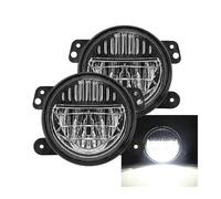 Lamp Assembly 7 Inch LED Headlight With Halo DRL High Low Beam King Kong Headlamp 4 Inch Fog Light Set For Jeep For Wrangler JK 2007-2018 CJ TJ Running Lights(Black Fog)