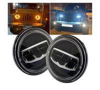 Lamp Assembly Car 7 Inch Led Headlight DRL Halo Amber Turn Light For Suzuki For Samurai For Bandit Headlamp Running Lights(One piece)