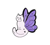 lamp Brooches & Pins Cartoon Small Animals Cute Little Cat Brooch Bat Purple Versatile Accessories Violet Pin