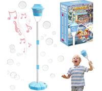 Lamp Bubble Machine for Kids,Standing Automatic Bubble Machine with Light Music,Standing Torch Bubbles Maker,Height Adjustable to 47 Inch,Bubbles Machine Lantern for Wedding Birthday Party Gift (Blue)
