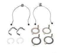 Lamp Harp Set Featuring 10 Inch Removable Shade Bracket and Multiple Saddles for Different E26 E27 Socket Lamps, SuiFor Table for Home and Office (Silver)